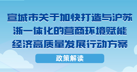 【图片解读】宣城市创建一流营商环境工作领导小组印发《关于加快打造与沪苏浙一体化的营商环境 赋能经济高质量发展行动方案》的通知